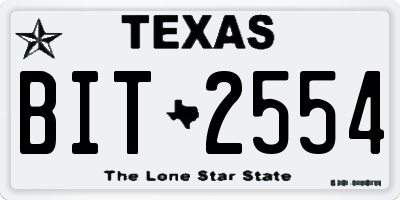 TX license plate BIT2554
