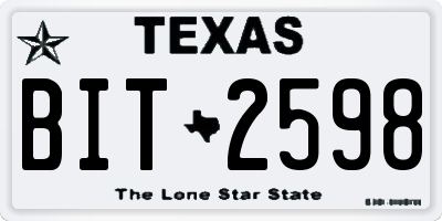 TX license plate BIT2598