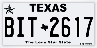TX license plate BIT2617