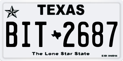 TX license plate BIT2687
