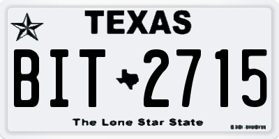 TX license plate BIT2715