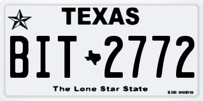 TX license plate BIT2772