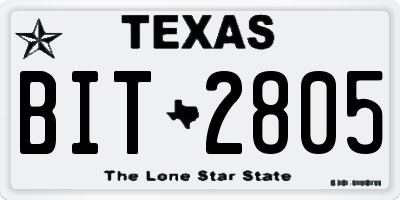 TX license plate BIT2805