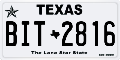 TX license plate BIT2816