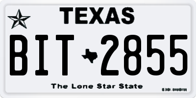 TX license plate BIT2855