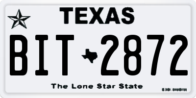 TX license plate BIT2872