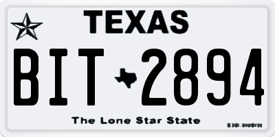 TX license plate BIT2894