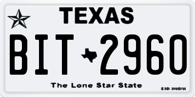 TX license plate BIT2960