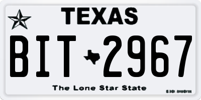 TX license plate BIT2967