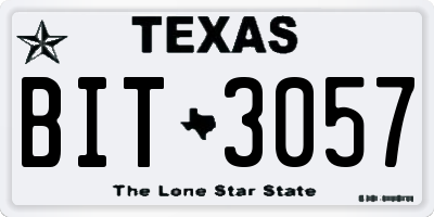TX license plate BIT3057