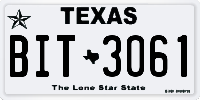 TX license plate BIT3061
