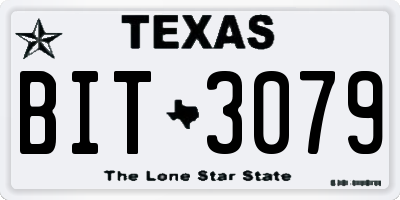 TX license plate BIT3079