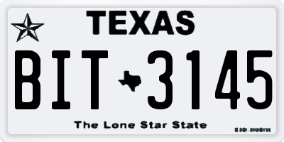 TX license plate BIT3145