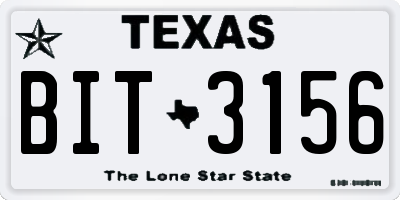 TX license plate BIT3156