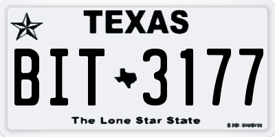TX license plate BIT3177