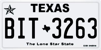TX license plate BIT3263