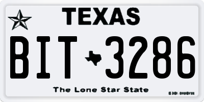 TX license plate BIT3286