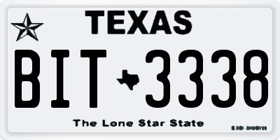 TX license plate BIT3338