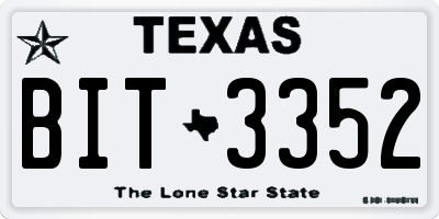 TX license plate BIT3352