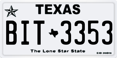 TX license plate BIT3353