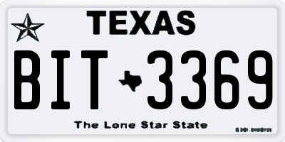 TX license plate BIT3369