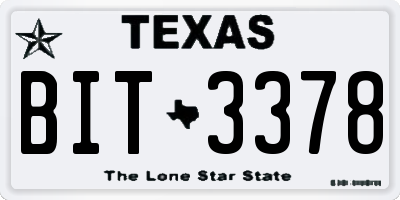 TX license plate BIT3378