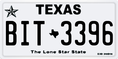 TX license plate BIT3396