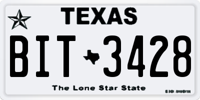 TX license plate BIT3428