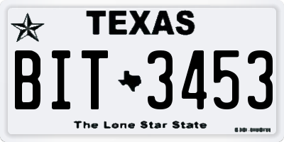 TX license plate BIT3453