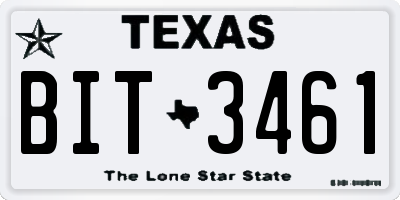 TX license plate BIT3461