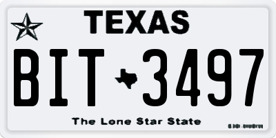 TX license plate BIT3497