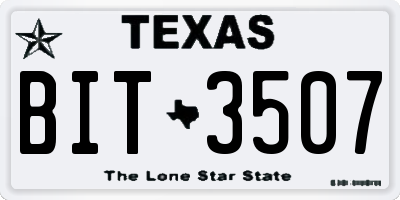 TX license plate BIT3507