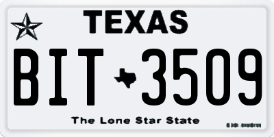 TX license plate BIT3509