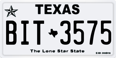TX license plate BIT3575