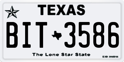 TX license plate BIT3586