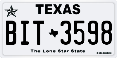 TX license plate BIT3598