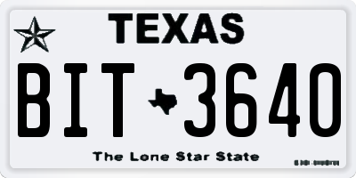 TX license plate BIT3640