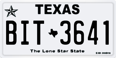 TX license plate BIT3641