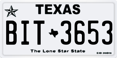 TX license plate BIT3653