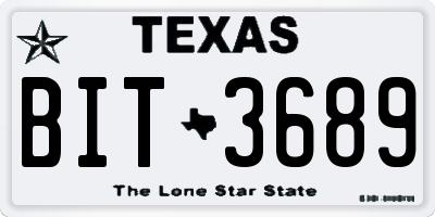 TX license plate BIT3689