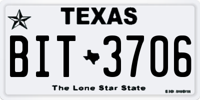 TX license plate BIT3706