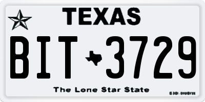 TX license plate BIT3729