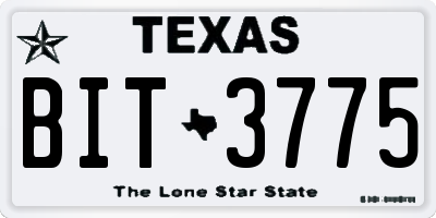 TX license plate BIT3775