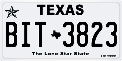 TX license plate BIT3823