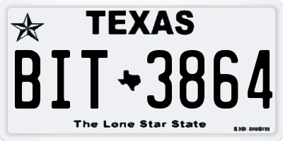 TX license plate BIT3864