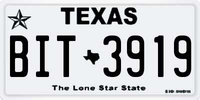 TX license plate BIT3919