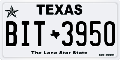 TX license plate BIT3950