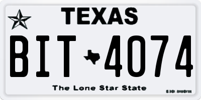 TX license plate BIT4074