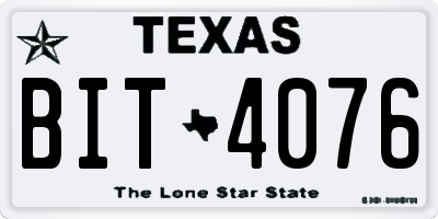TX license plate BIT4076