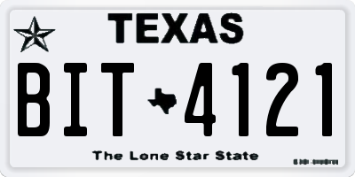 TX license plate BIT4121